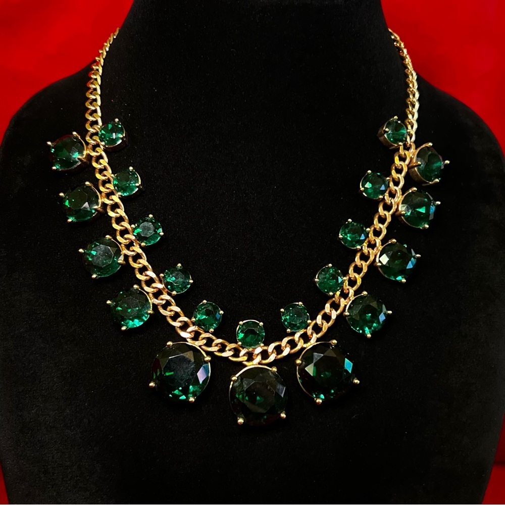 Kate Spade Gold Tone & Emerald Necklace